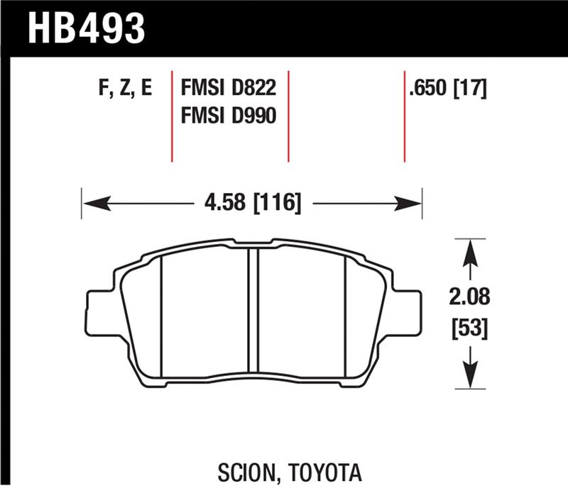 Toyota xB Brake Pad Sets - Front - Hawk Performance - Blue 9012 - `04-`07